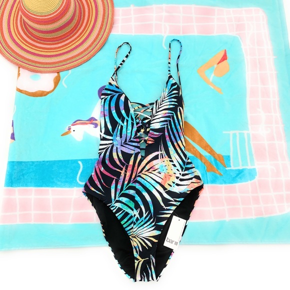 Bar III Other - NEW Bar III One-Piece Palm Print Swimsuit Small